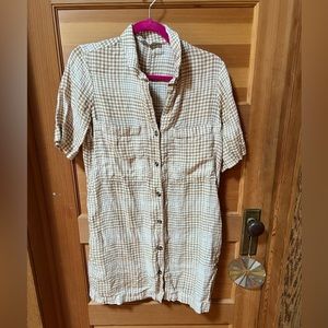 everlane gingham linen work dress